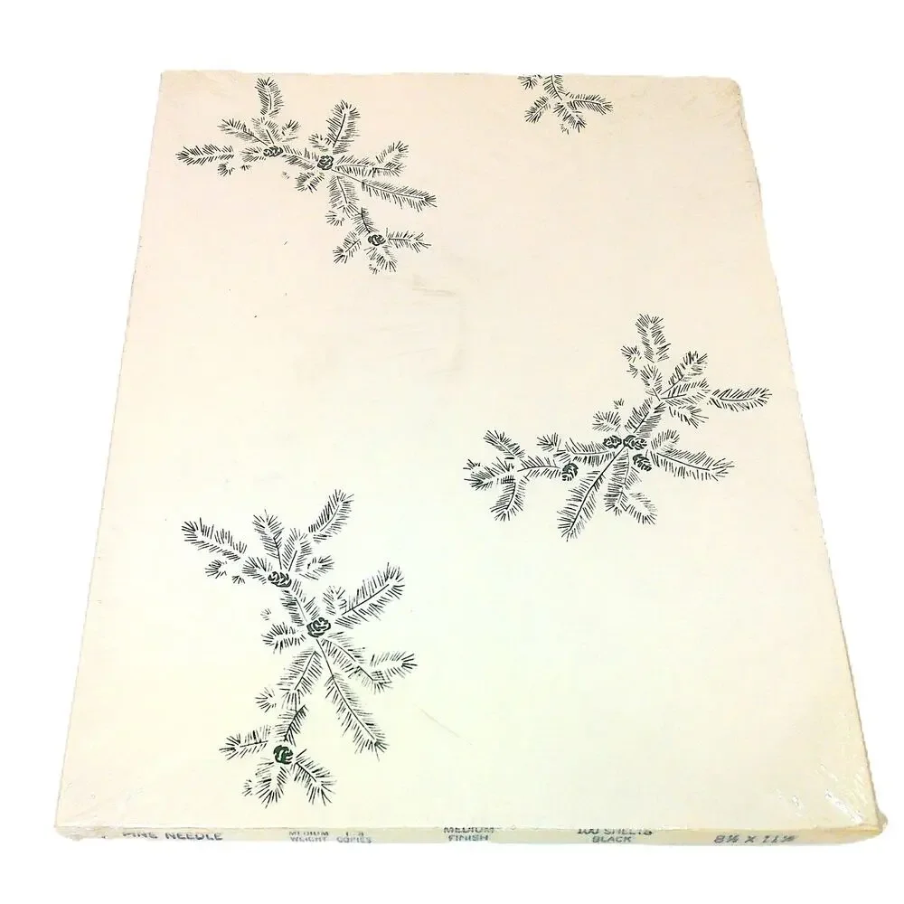 Vintage Pine Needle Medium Weight Black Paper 100 Sheets New